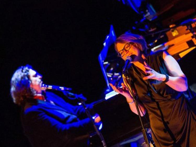 Jay Rayner with vocalist (and wife) Pat Gordon-Smith