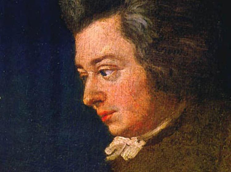 Mozart - an unfinished portrait of Mozart from 1782 by Joseph Lange
