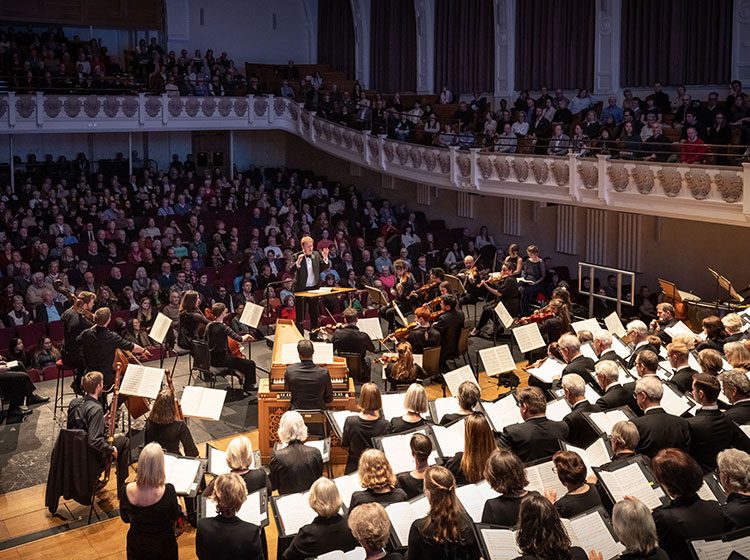 Thames Philharmonic Choir on stage at Cadogan Hall