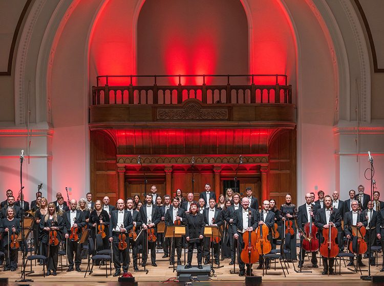 Rimma Sushanskaya and the National Symphony Orchestra on stage at Cadogan Hall