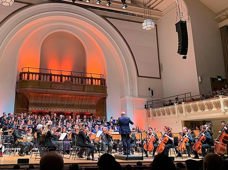 Chigwell School Ensembles on stage at Cadogan Hall