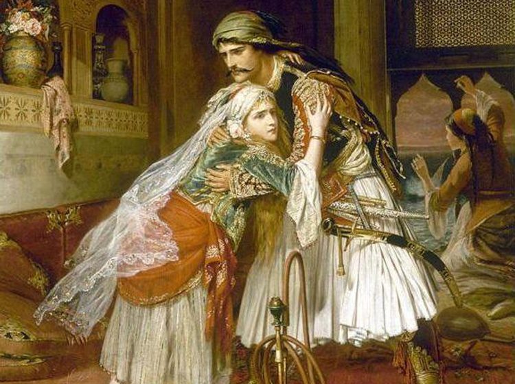 Detail from the painting The Abduction by Frederick Goodall.